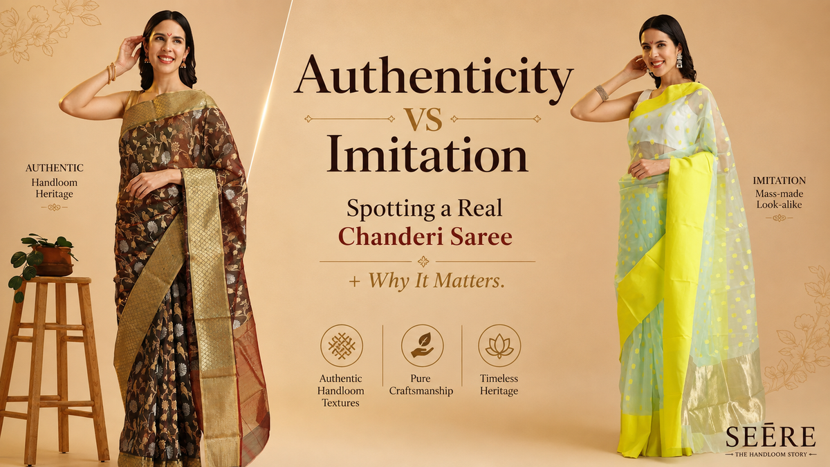 Authenticity vs Imitation: Spotting a Real Chanderi Saree + Why It Matters
