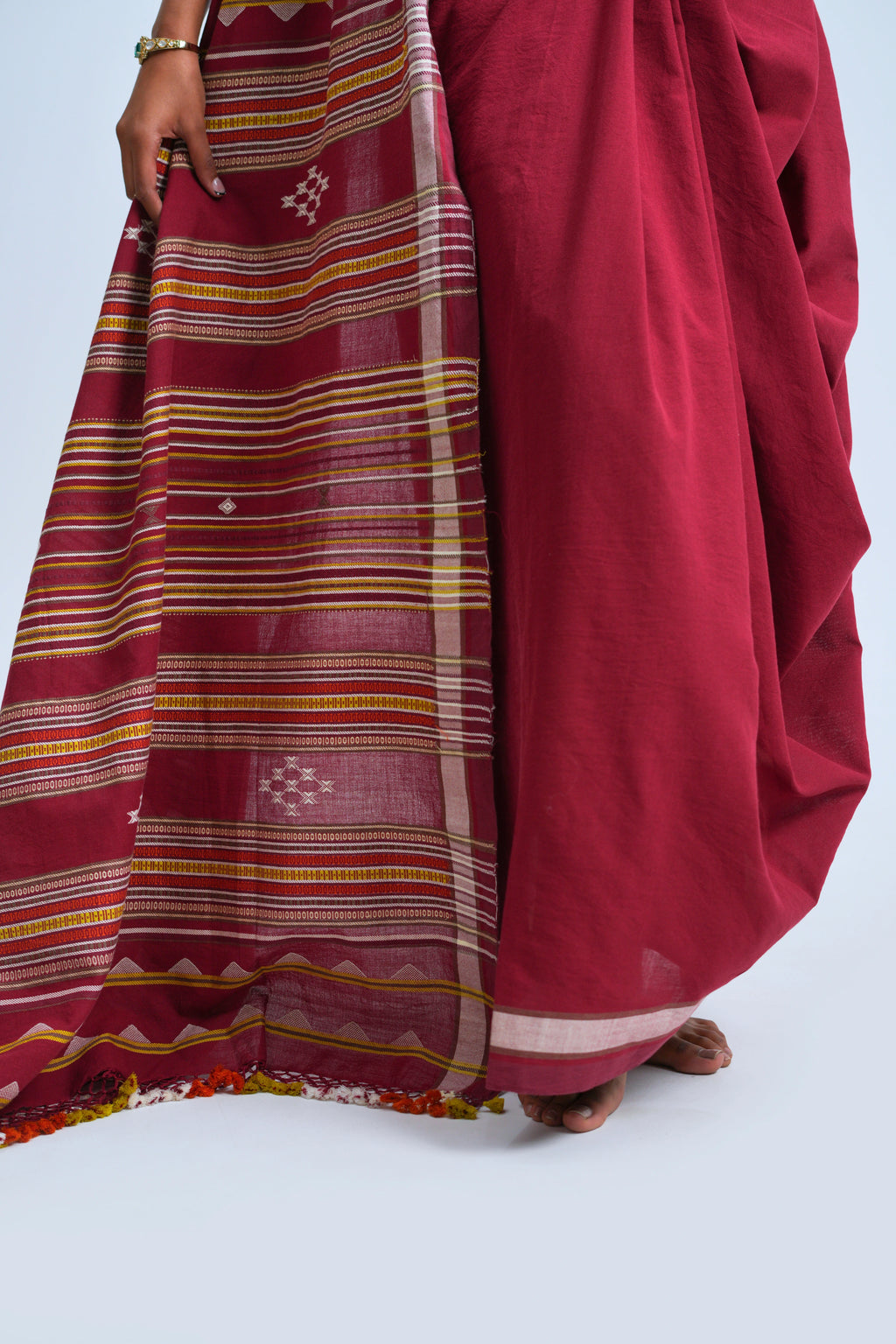 Wine Earth Symphony Bhujodi Saree