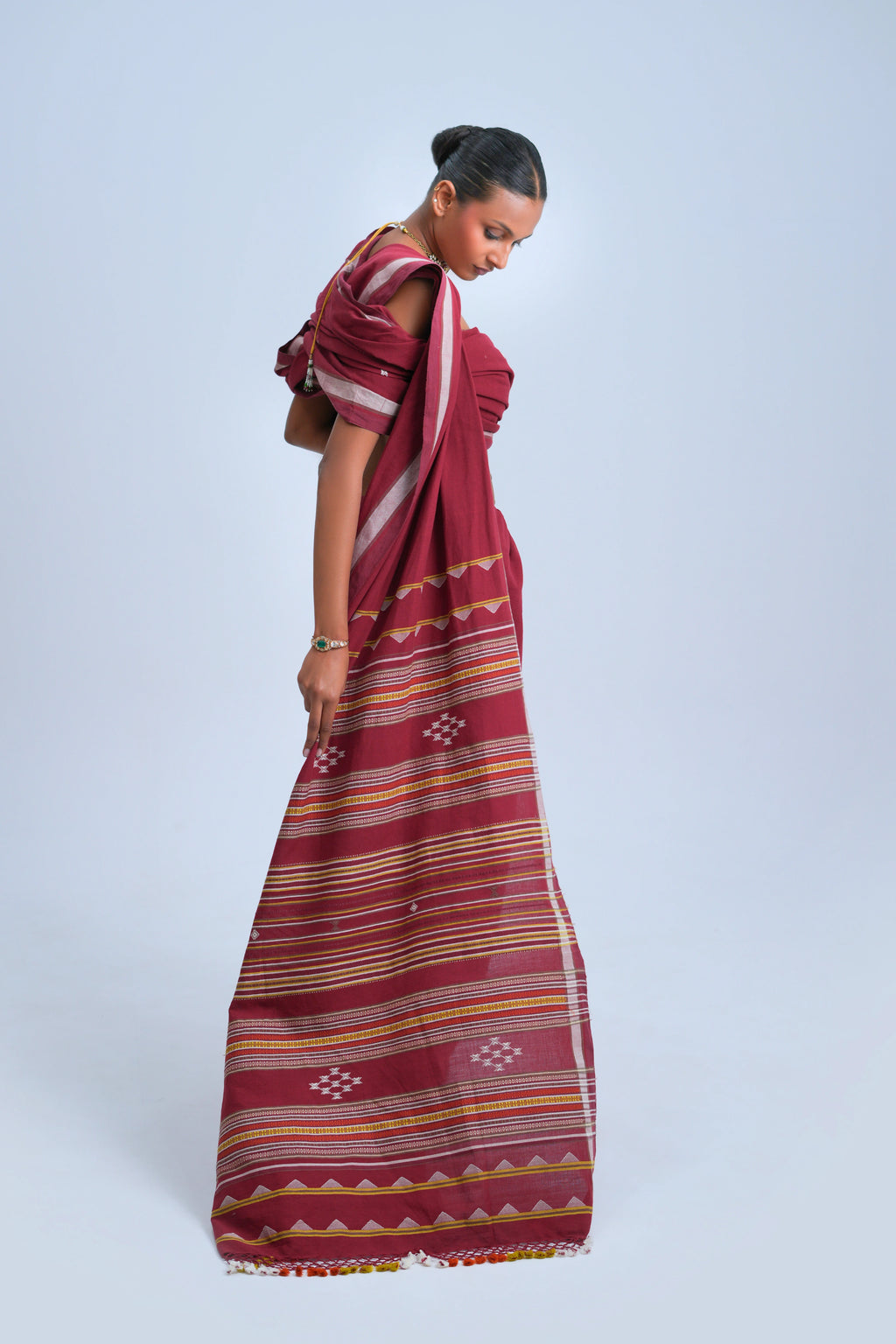 Wine Earth Symphony Bhujodi Saree