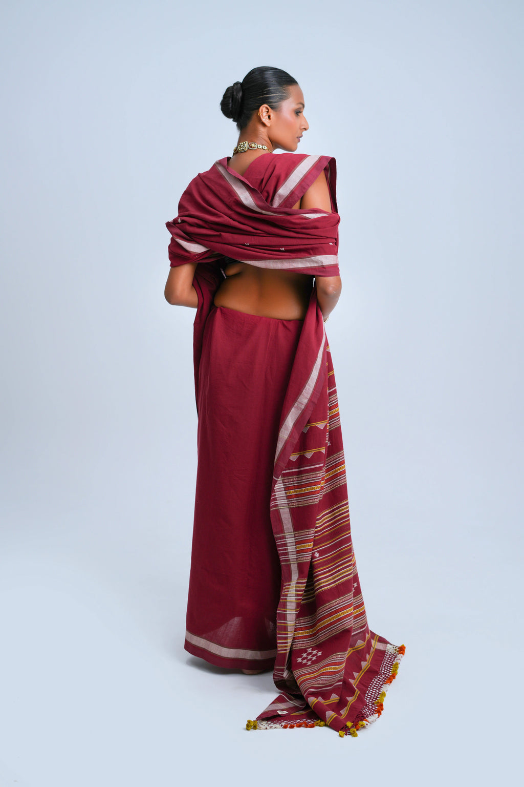 Wine Earth Symphony Bhujodi Saree