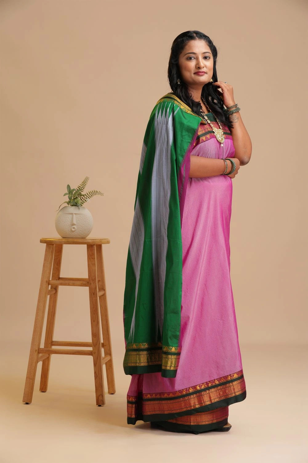 Blush Elegance Ilkal Saree