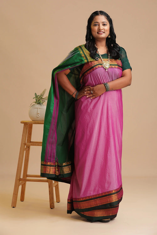 Blush Elegance Ilkal Saree