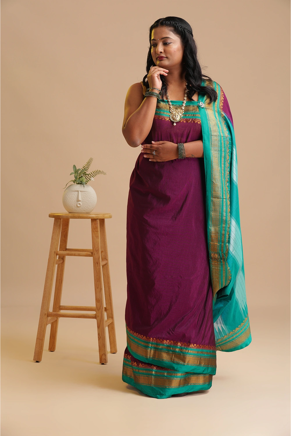 Royal Plum Ilkal Saree