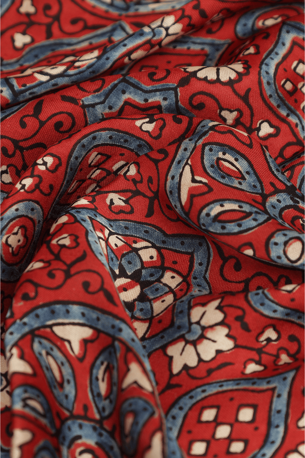 Timeless in Red – Ajrakh × Bandhani in Modal Silk Saree with rich Lagdipatta Pallu