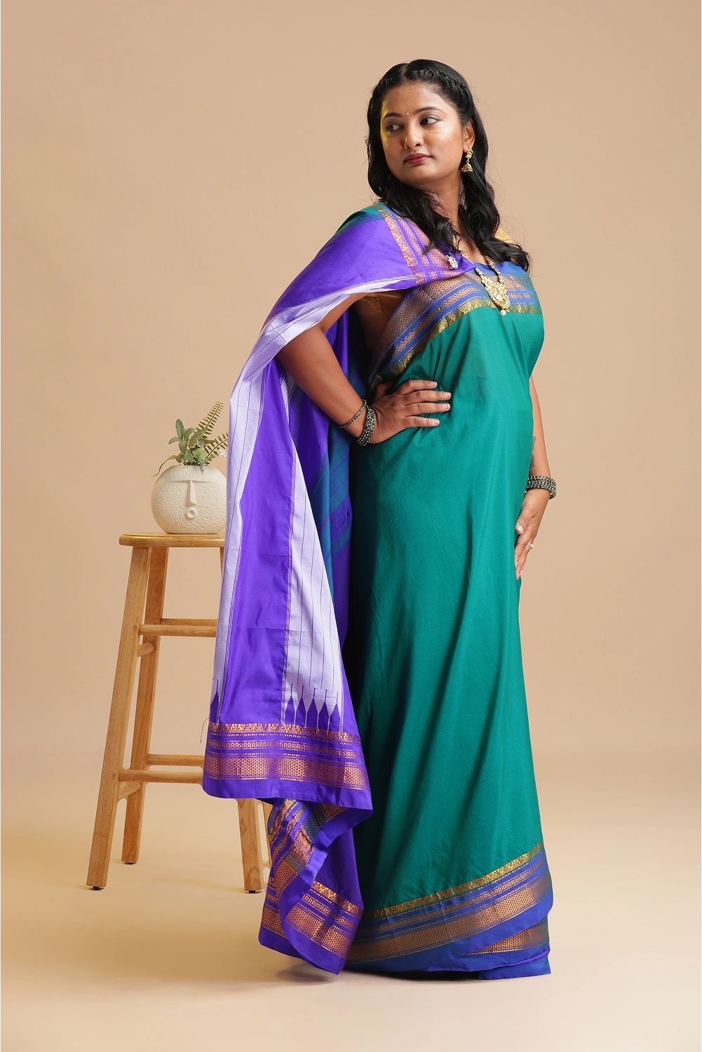 Emerald Charm- Ilkal Saree