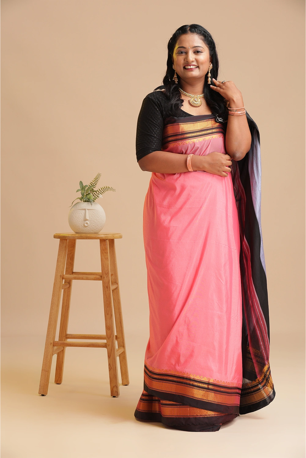 Rose Glow Ilkal Saree