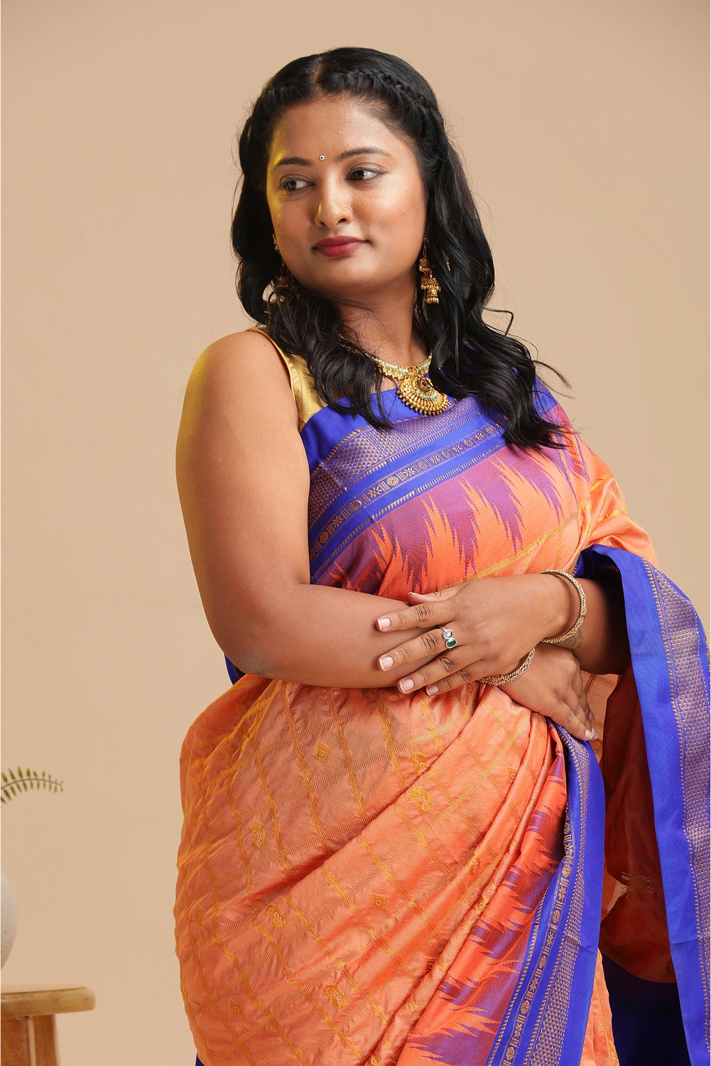 Coral Majesty- Ilkal Saree