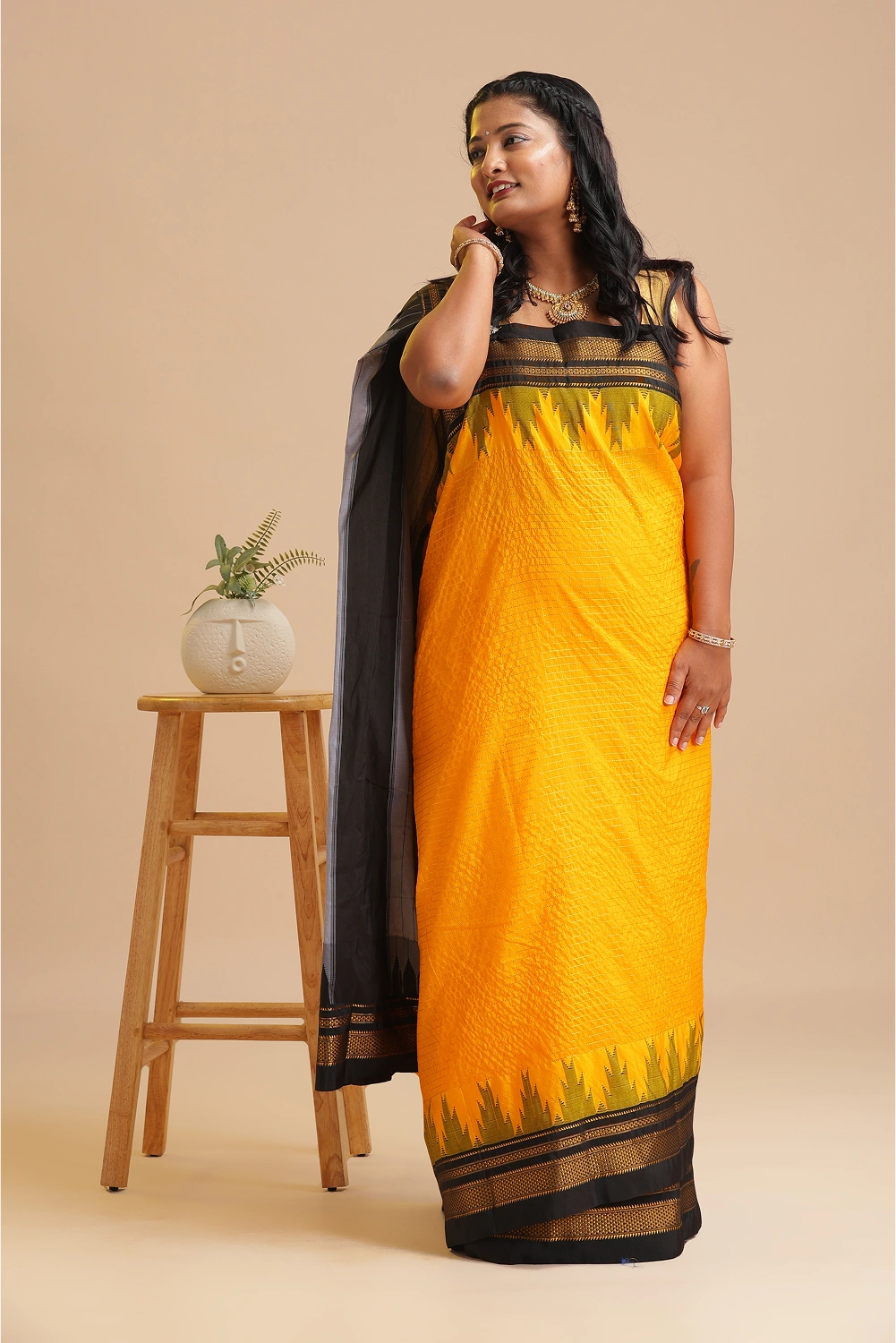 Golden Ember- Ilkal Saree