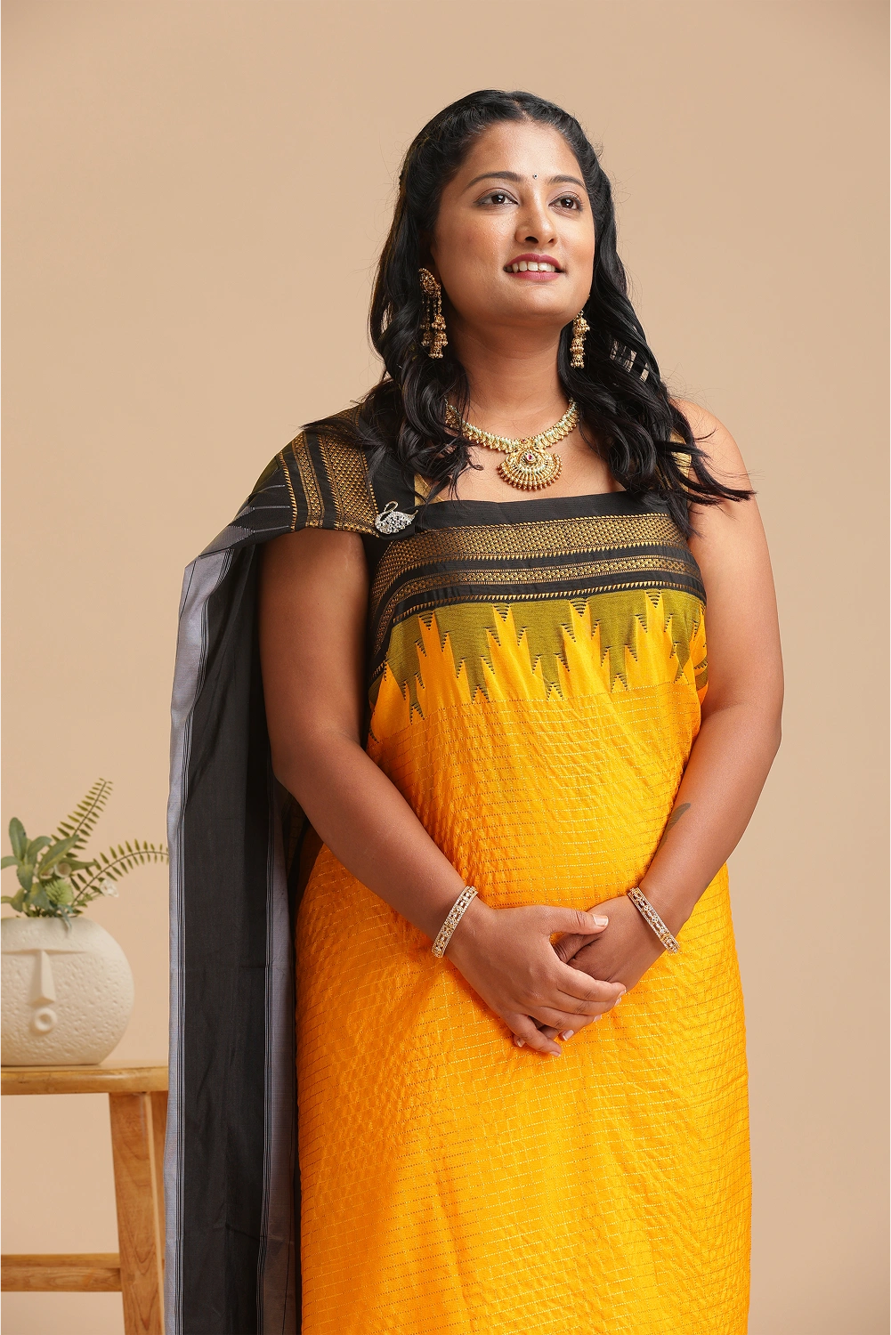 Golden Ember- Ilkal Saree