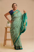 Teal Checkered- Ilkal Saree