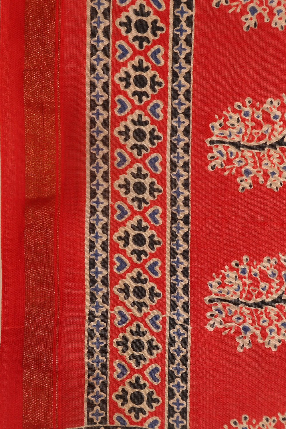 Crimson Heritage - Chanderi Cotton Silk Saree