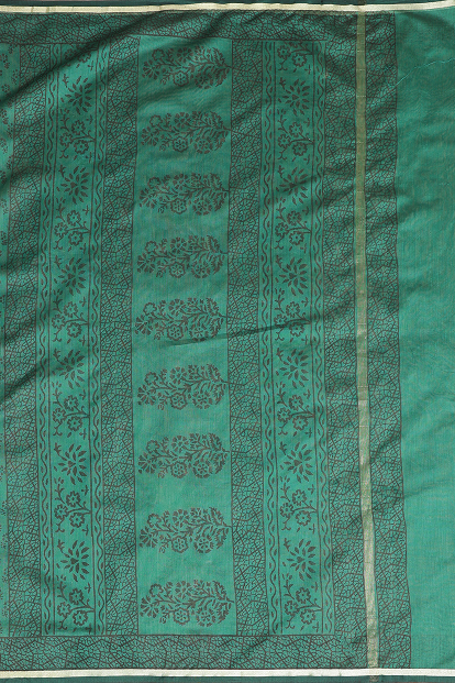 Regal Green - Chanderi Cotton Silk Saree