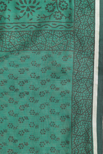 Regal Green - Chanderi Cotton Silk Saree
