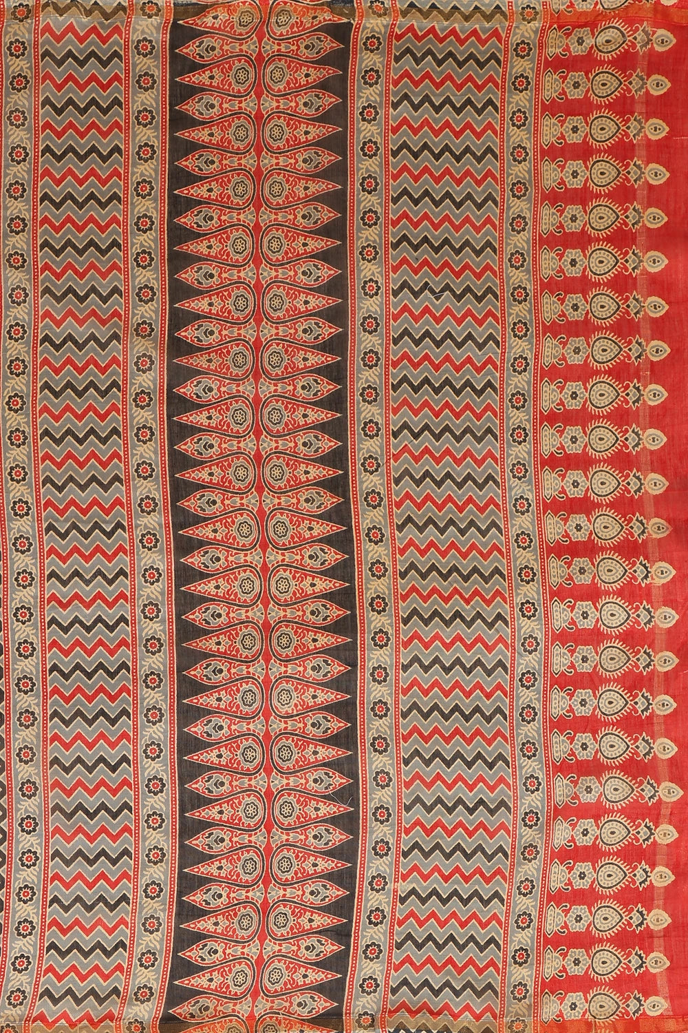 Chaotic Red - Chanderi Cotton Silk Saree