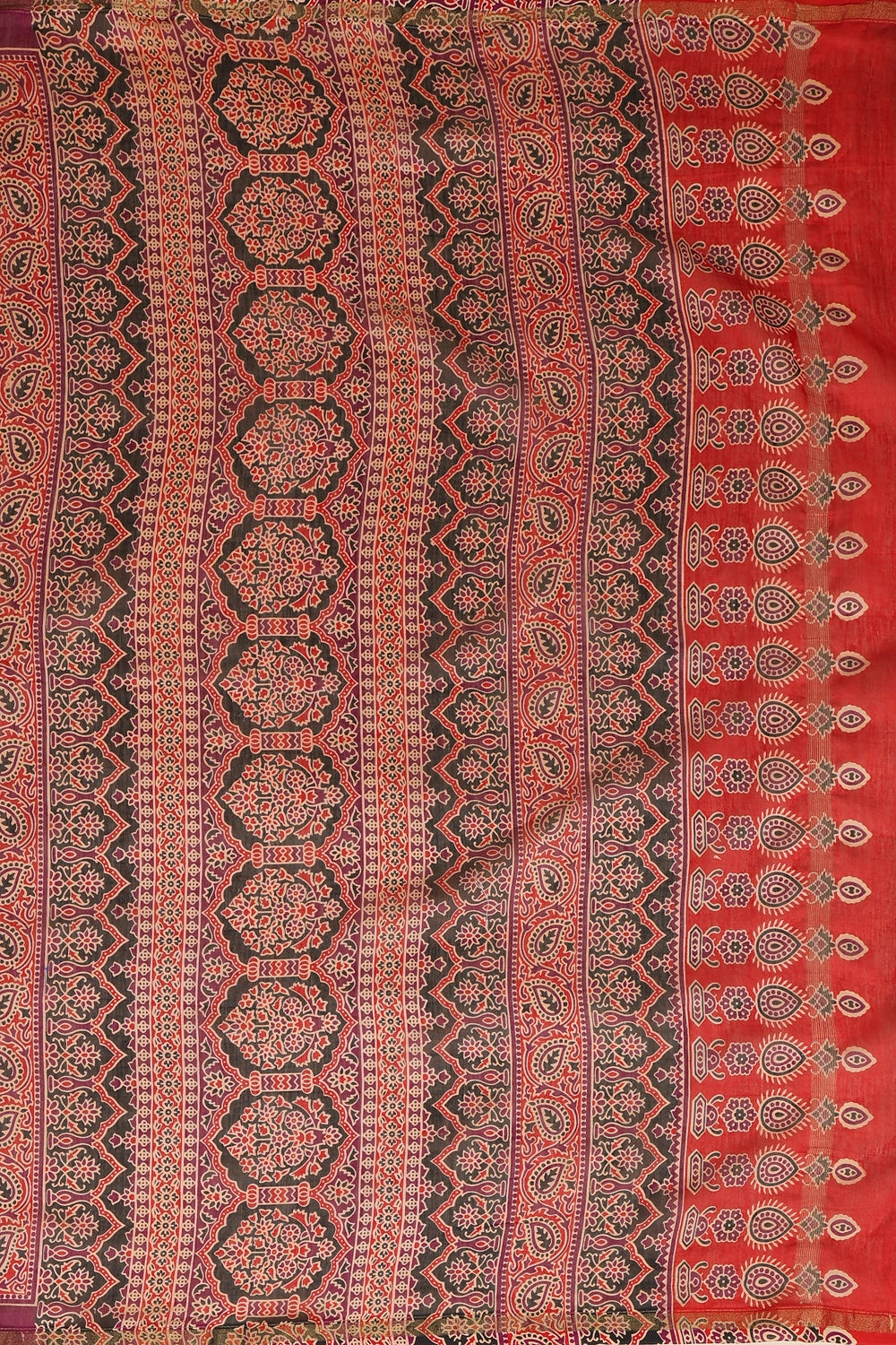 Red Tale - Chanderi Cotton Silk Saree