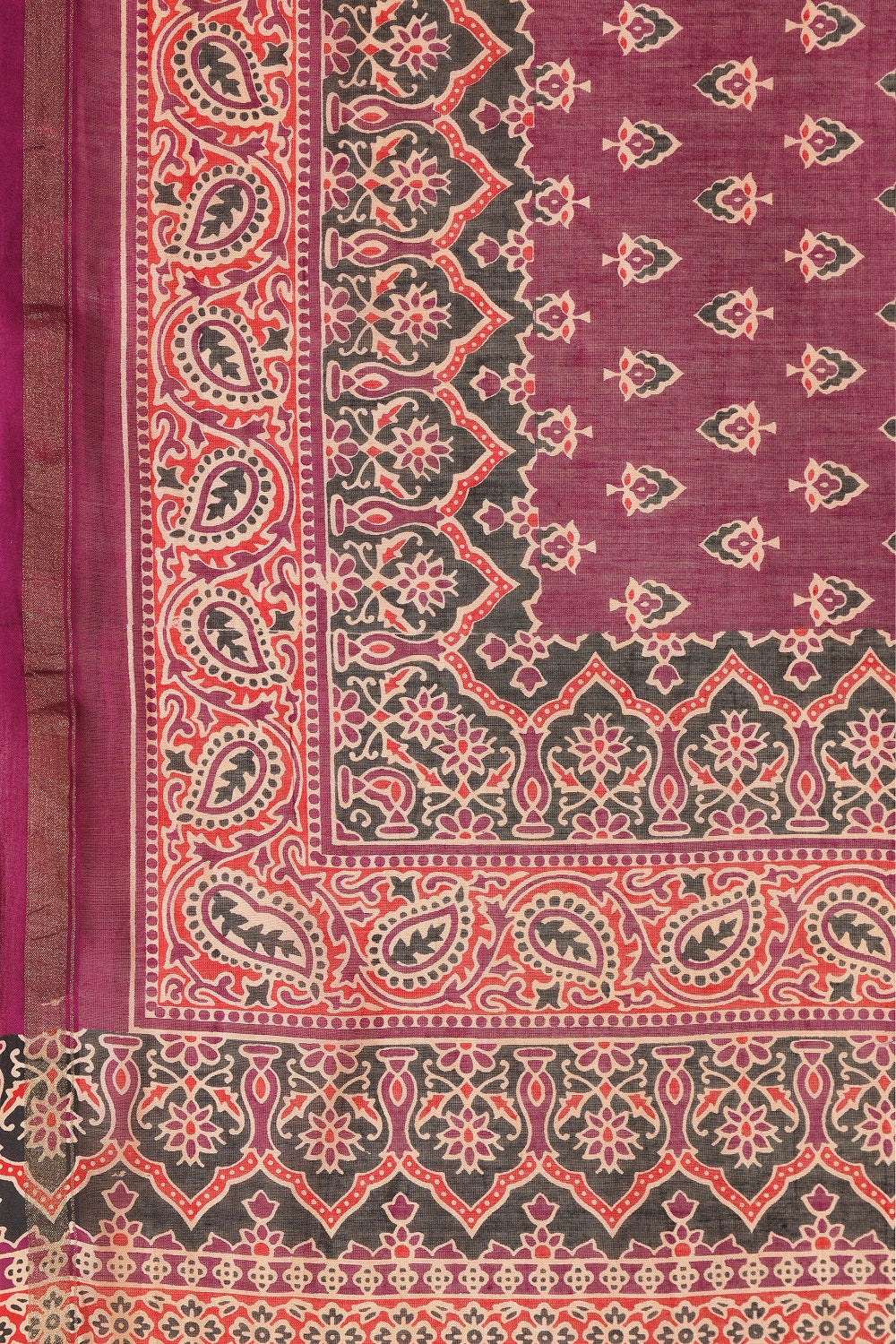 Red Tale - Chanderi Cotton Silk Saree