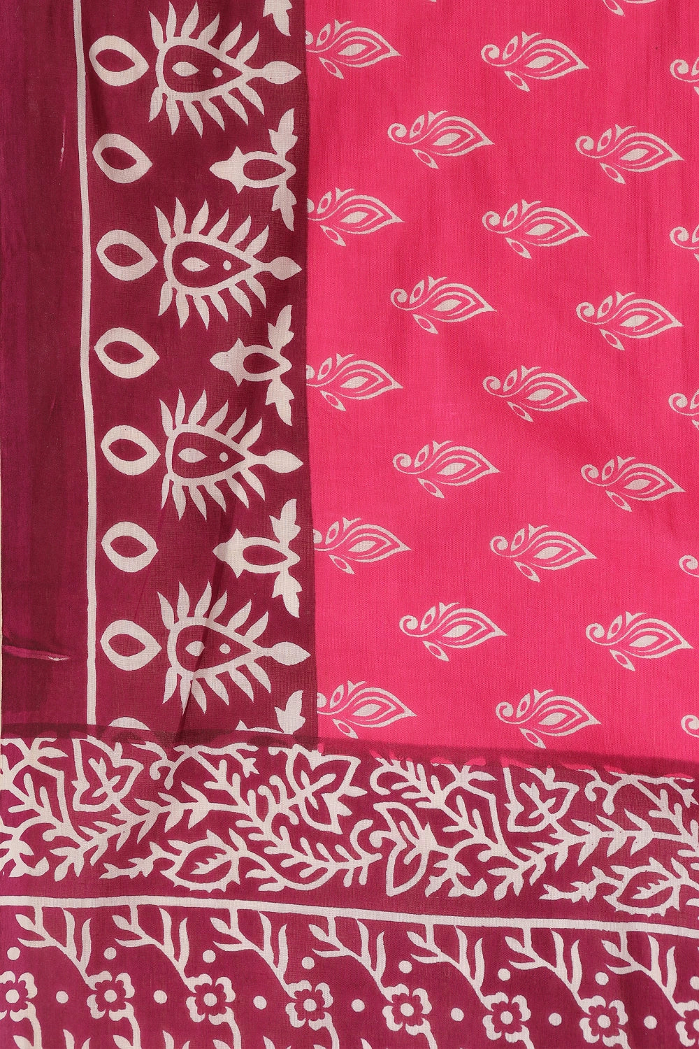 Rosewood Charm - Chanderi Cotton Saree
