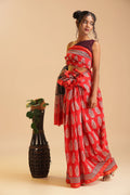 Crimson Heritage - Chanderi Cotton Silk Saree