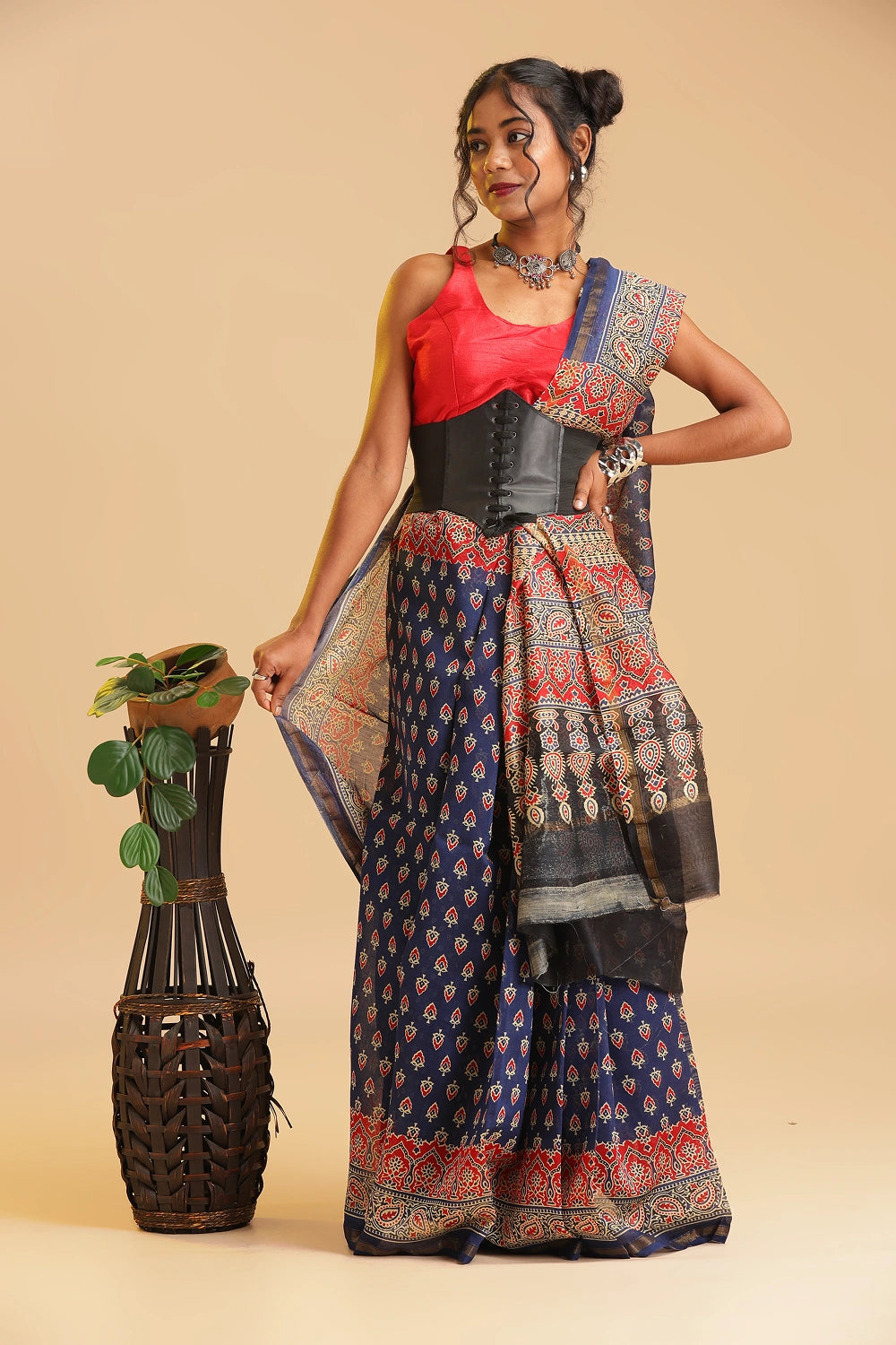 Bleamy Blue - Chanderi Cotton Silk Saree