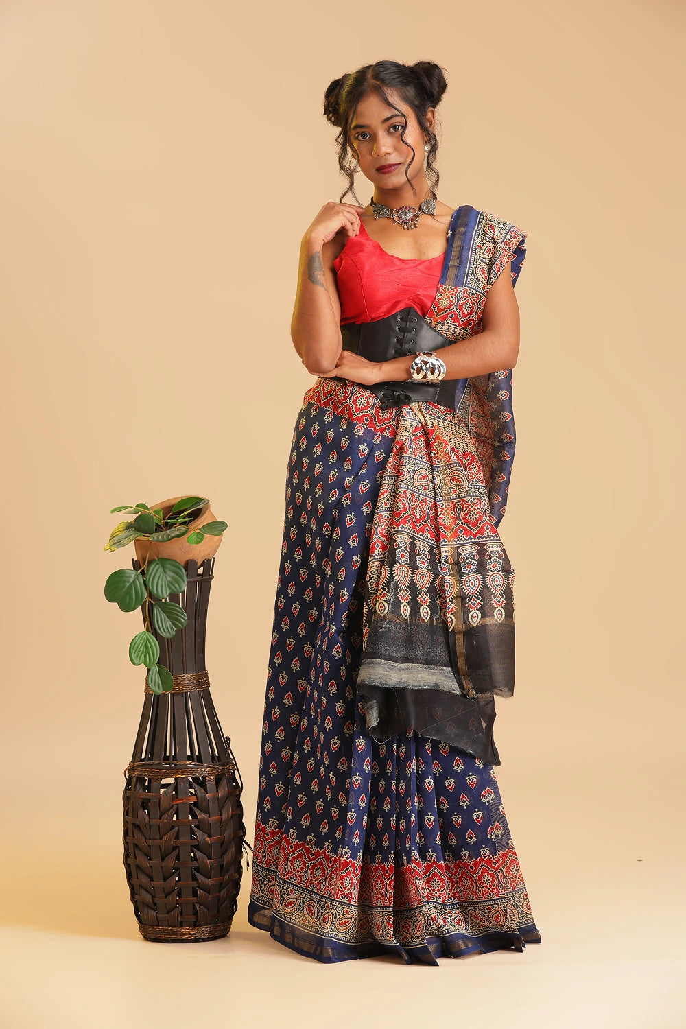 Bleamy Blue - Chanderi Cotton Silk Saree