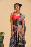 Bleamy Blue - Chanderi Cotton Silk Saree