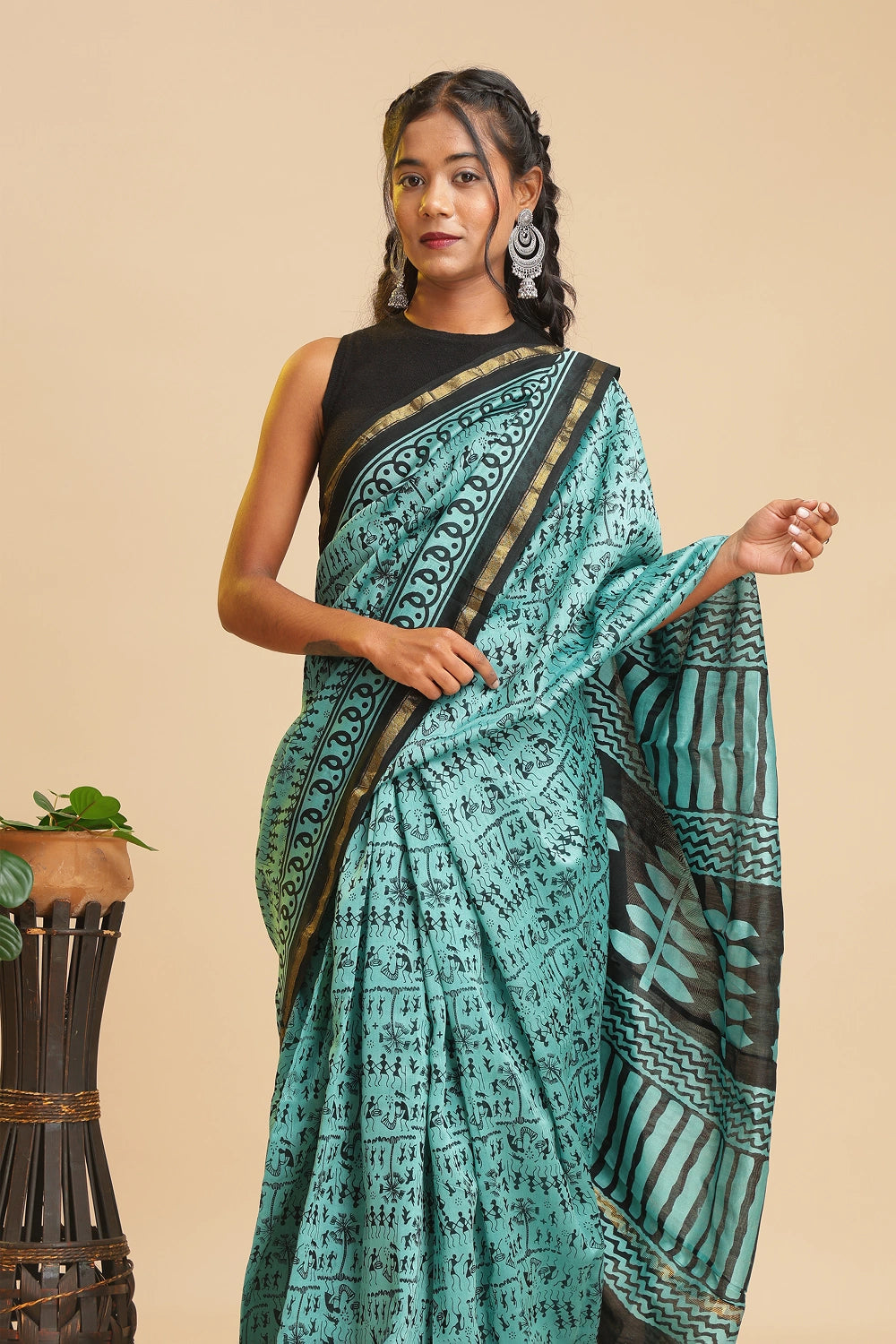 Gracy Green - Chanderi Cotton Silk Saree