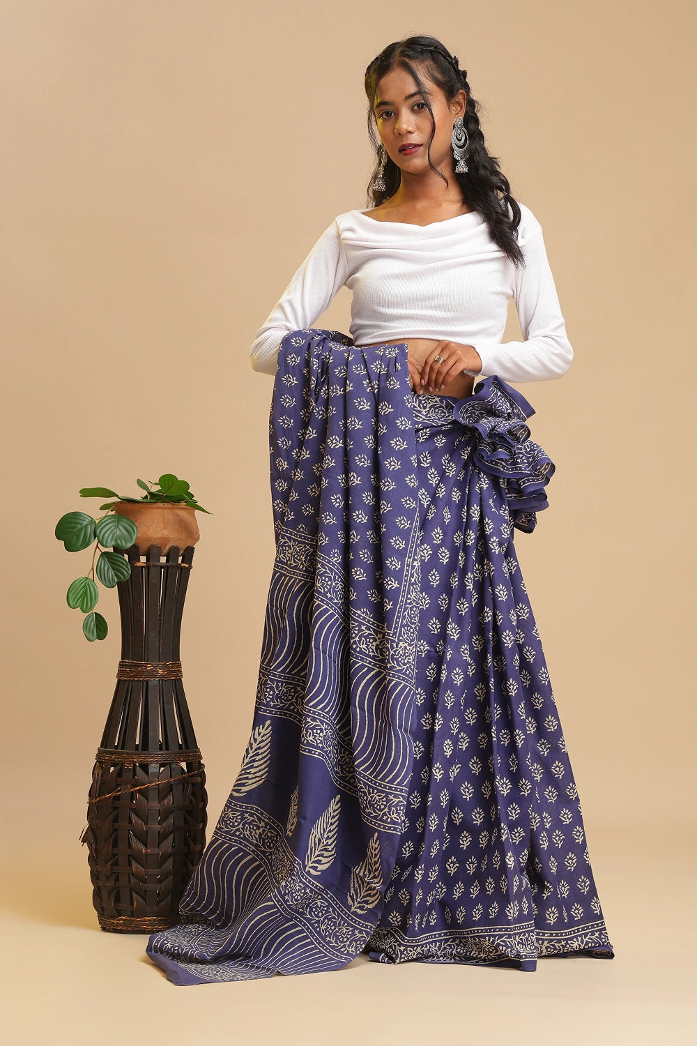 Elegant Empress - Chanderi Cotton Saree