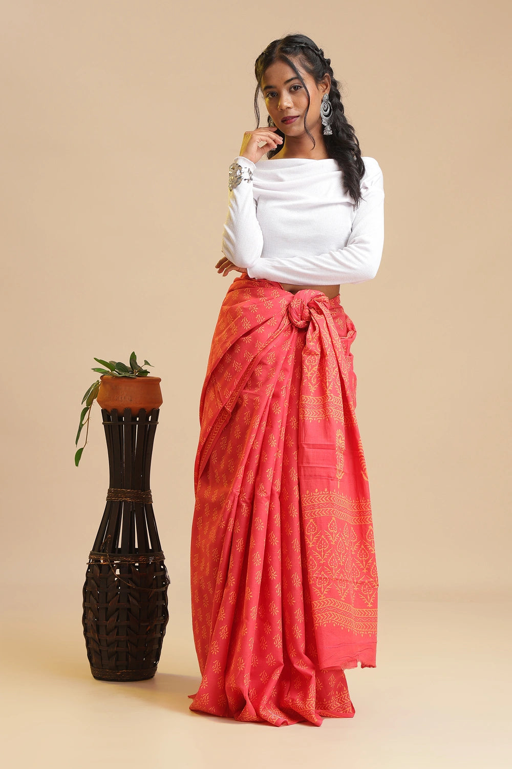 Cheerful Charm - Chanderi Cotton Saree