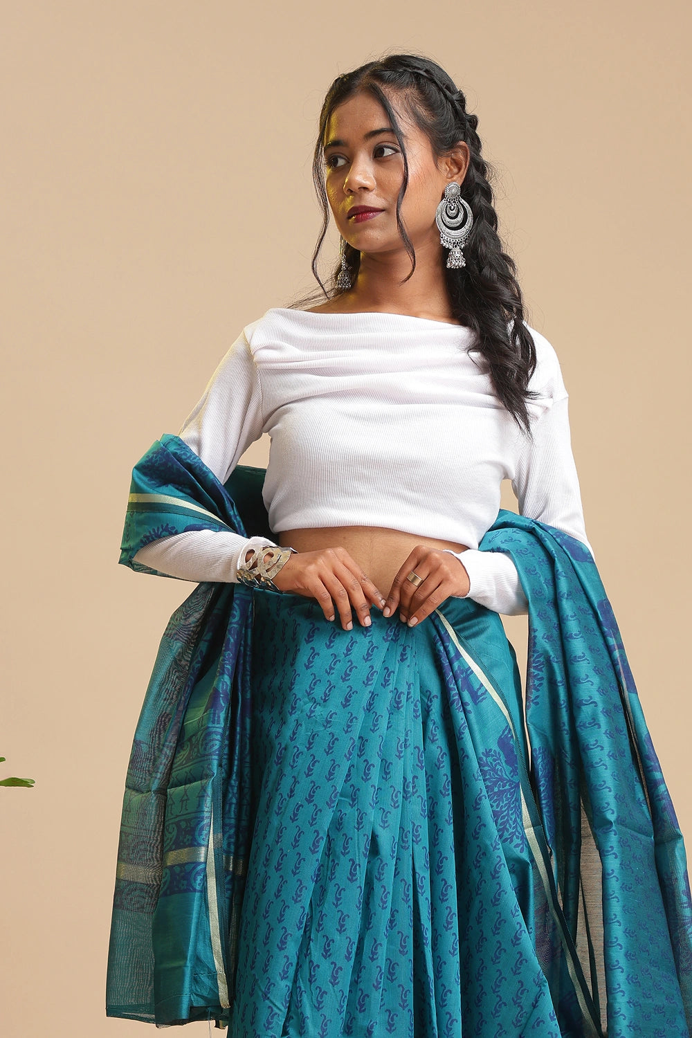 Marine Wonder - Chanderi Cotton Silk Saree