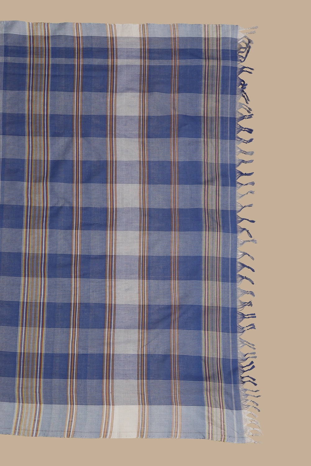 Udupi Cotton Saree | Blue Sky – Checks Weave | Handwoven