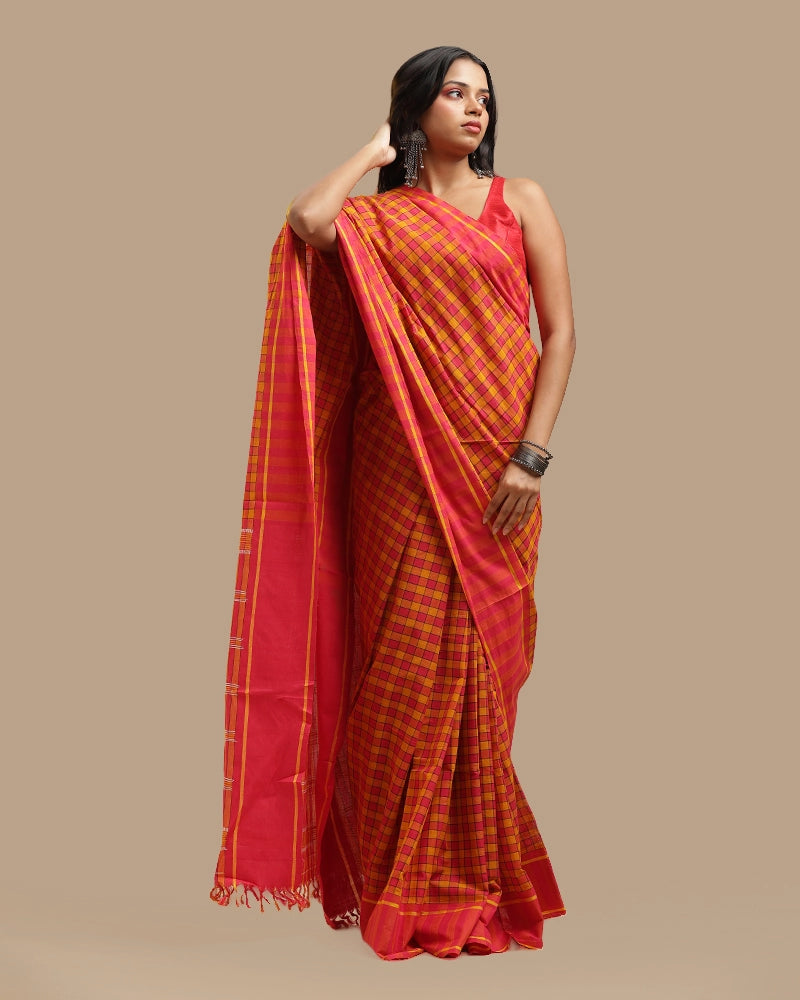 Sunshine Mustard Udupi Saree | GI-Tagged Handloom Cotton — Seere