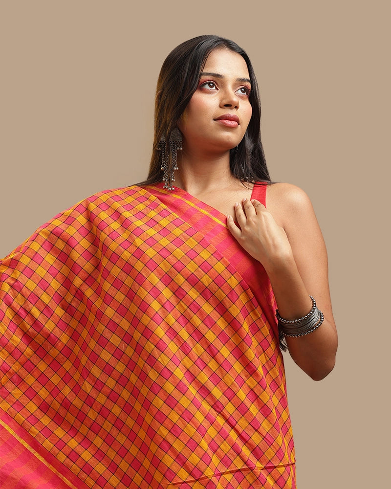 Sunshine Mustard Udupi Saree | GI-Tagged Handloom Cotton — Seere