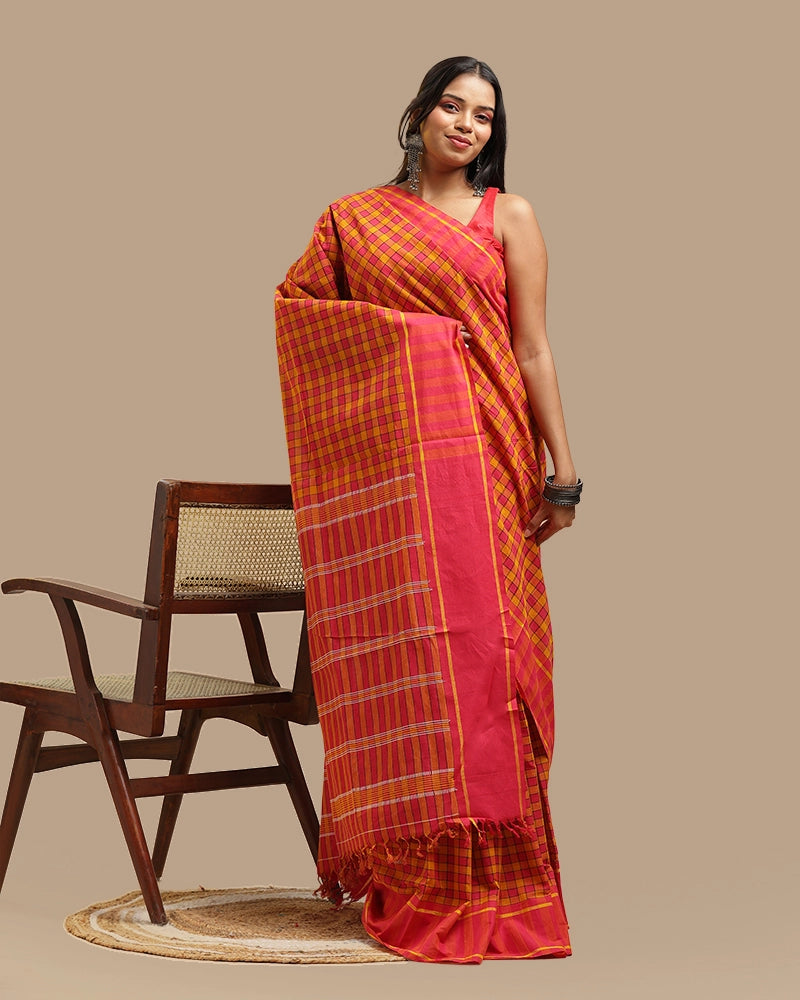 Sunshine Mustard Udupi Saree | GI-Tagged Handloom Cotton — Seere