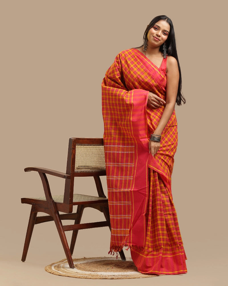 Sunshine Mustard Udupi Saree | GI-Tagged Handloom Cotton — Seere