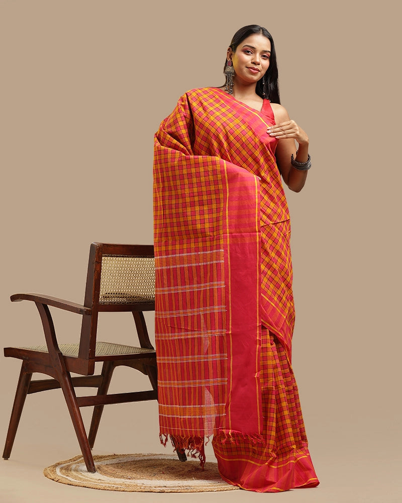 Sunshine Mustard Udupi Saree | GI-Tagged Handloom Cotton — Seere