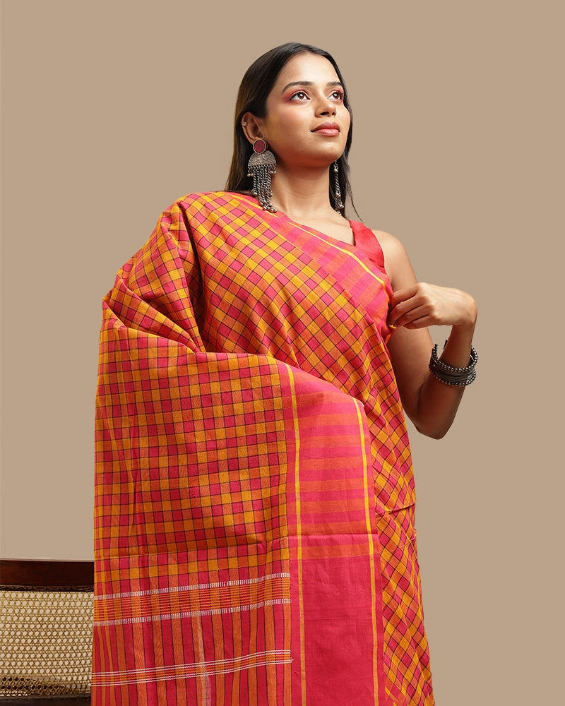Sunshine Mustard Udupi Saree | GI-Tagged Handloom Cotton — Seere