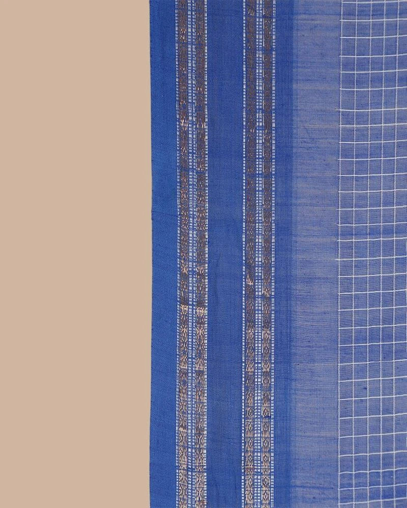 Royal Blue Kunbi Saree | Authentic Goan Handloom — Seere