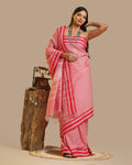Coral Pink Kunbi Saree | Authentic Goan Handloom - Seere