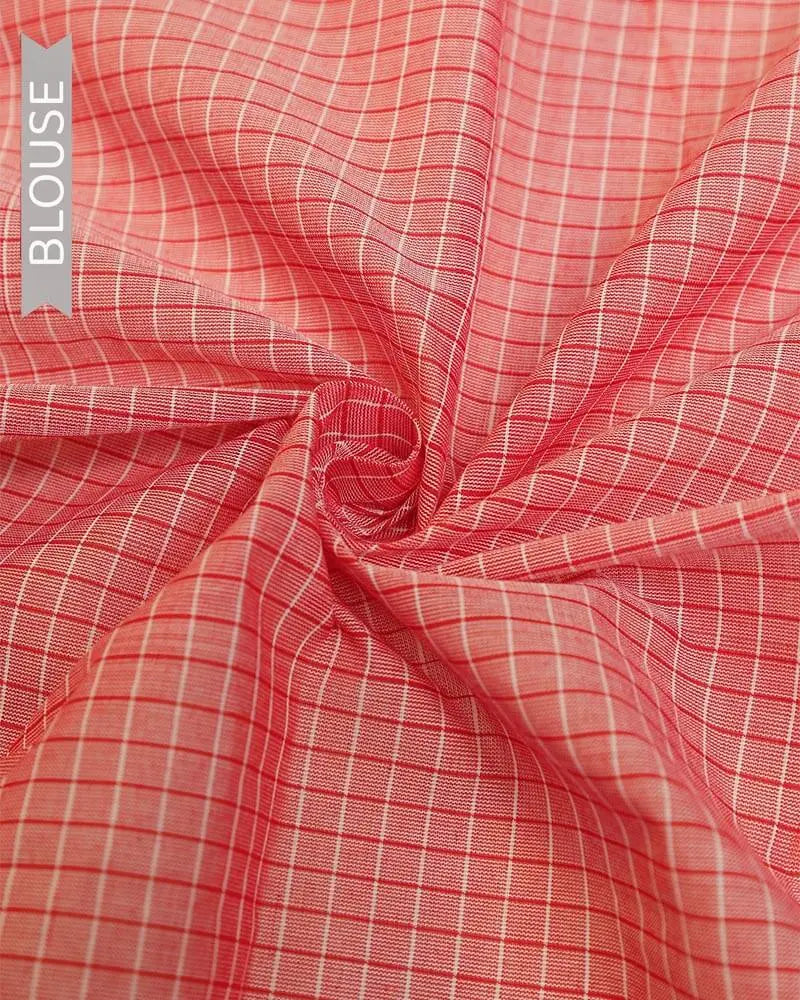 Coral Pink Kunbi Saree | Authentic Goan Handloom - Seere
