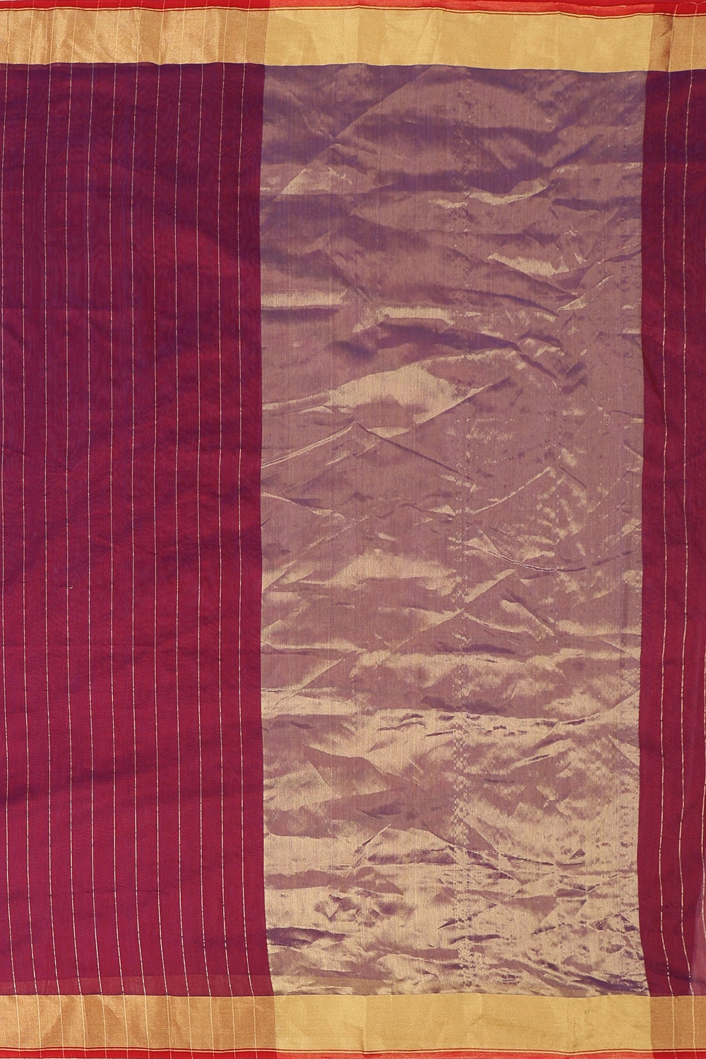 Golden Stripe Elegance – Chanderi Cotton Silk Saree