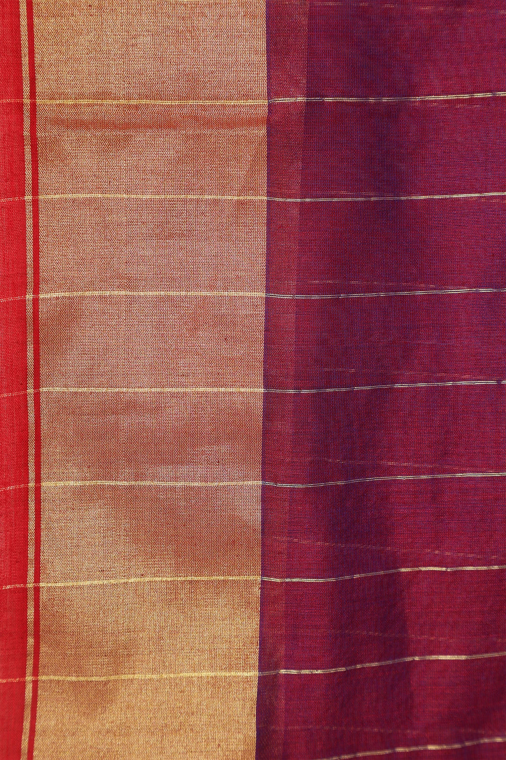 Golden Stripe Elegance – Chanderi Cotton Silk Saree