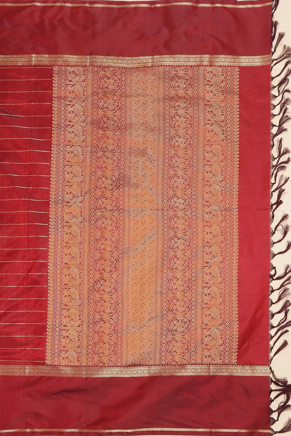 Maroon Veldhari Kanchi Silk Saree
