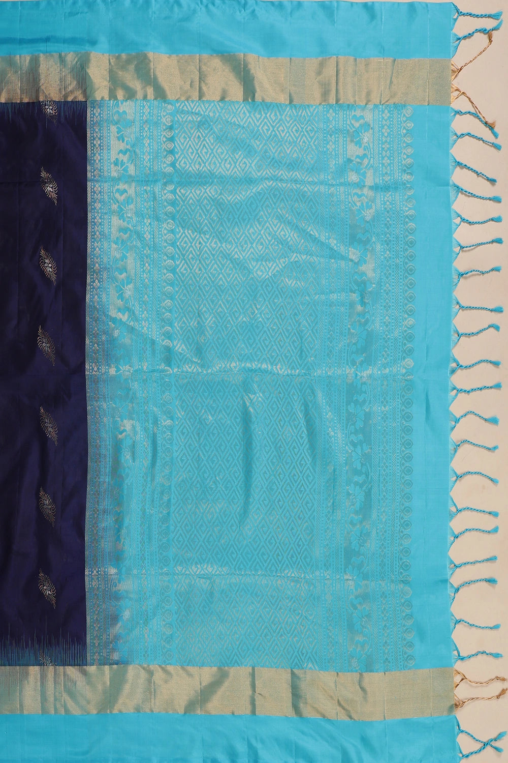 Dual Tone Blue Aura Kodiyala Pure Silk Saree