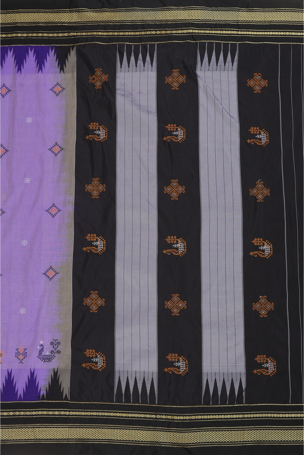 Purple Ilkal Saree with Tope Teni Pallu & Kasuti Embroidery – in Cotton Silk
