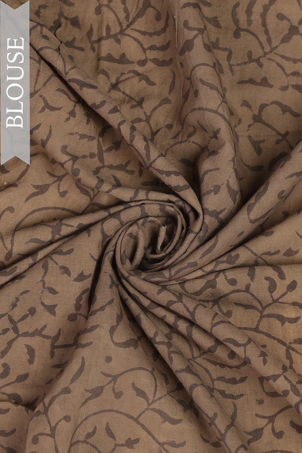 Modern Minimalism – Beige, Brown & Yellow Bagru Cotton Saree
