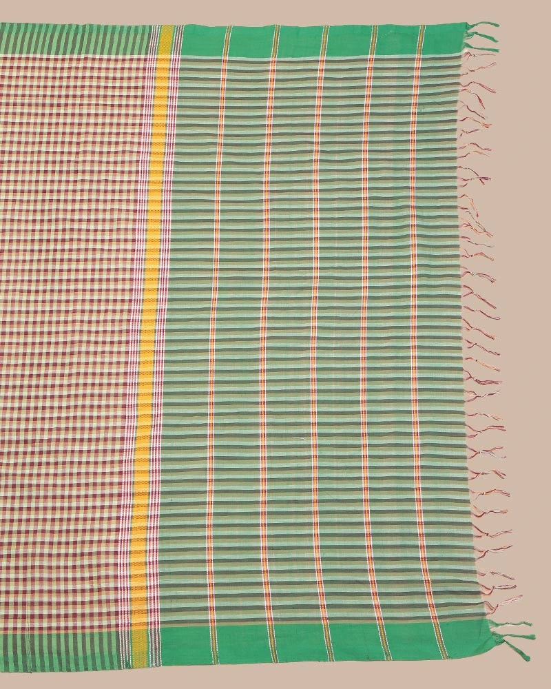 Sage Green & Maroon Checks