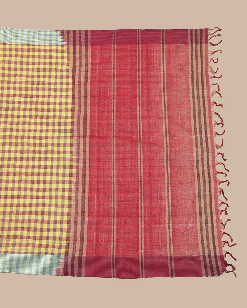 Olive Yellow & Maroon Checks