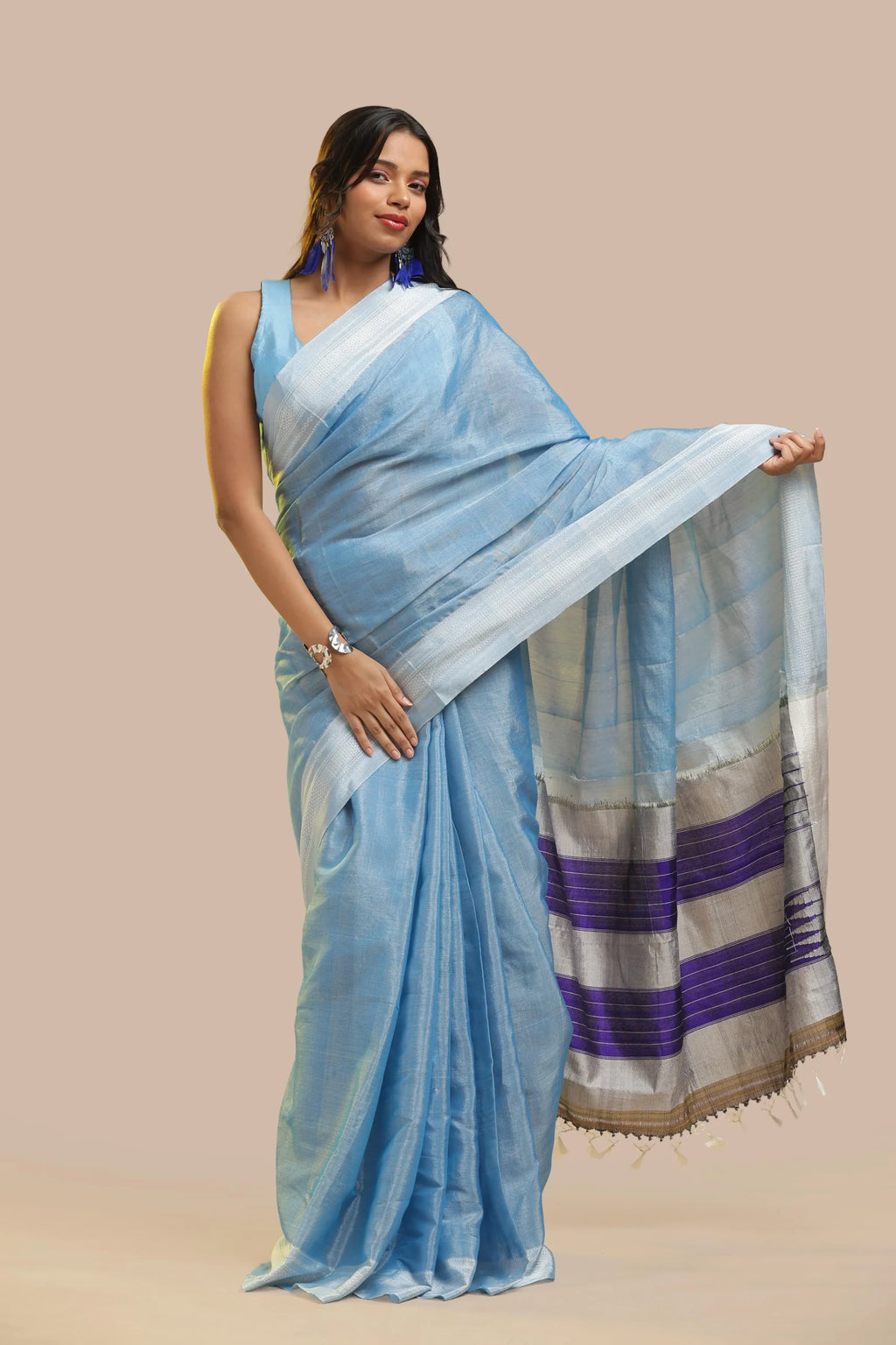 Sky Blue Serenity Ilkal Saree