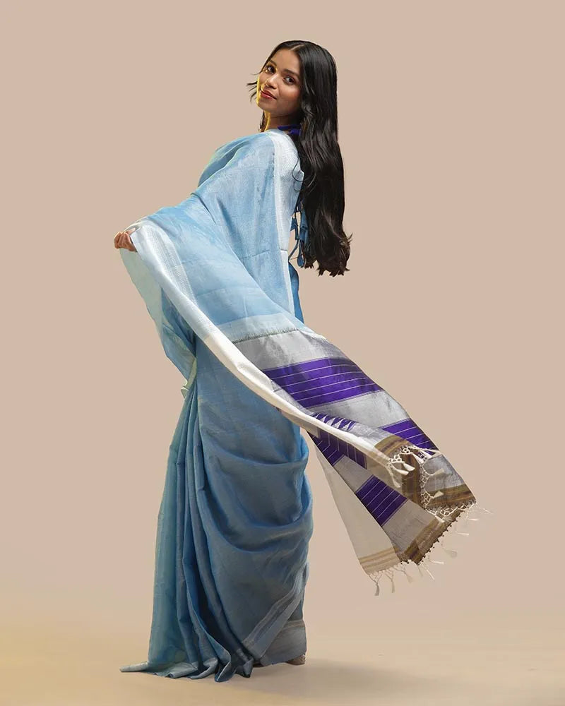 Sky Blue Serenity Ilkal Saree