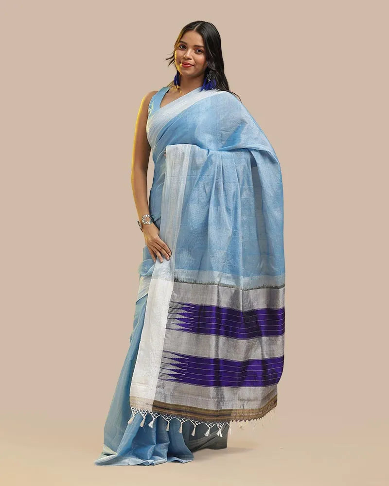 Sky Blue Serenity Ilkal Saree